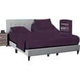thumbnail image 1 of SGI Bedding 34" Queen Split Top Flex Head sheet 100% Egyptian Cotton Sheet Set - 600 Thread Count Flex Top Sheet for Adjustable Bed 4 Piece Sheet Set 15" Deep for Sleep Number bed - Plum, 1 of 7