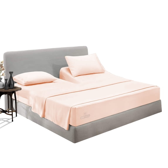 SGI Bedding Egyptian Cotton Top Split Sheet Set Solid Adjustable Bed 34" Split Head Queen 600 TC 18" Deep Peach