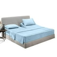 thumbnail image 1 of SGI Bedding Egyptian Cotton Top Split Sheet Set Solid Adjustable Bed 39" Split Head King 600 TC 18" Deep Light Blue, 1 of 9