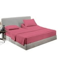 thumbnail image 1 of SGI Bedding Egyptian Cotton Top Split Sheet Set Stripe Adjustable Bed 36" Split Head King 600 TC 15" Deep Rose Berry, 1 of 9
