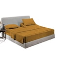 thumbnail image 1 of SGI Bedding Egyptian Cotton Top Split Sheet Set Stripe Adjustable Bed 39" Split Head Cal King 600 TC 15" Deep Dark Golden, 1 of 9