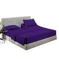 thumbnail image 1 of SGI Bedding Egyptian Cotton Top Split Sheet Set Stripe Adjustable Bed 39" Split Head King 600 TC 15" Deep Purple, 1 of 9