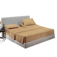 thumbnail image 1 of SGI Bedding Egyptian Cotton Top Split Sheet Set Stripe Adjustable Bed 39" Split Head Queen 600 TC 15" Deep Taupe, 1 of 9