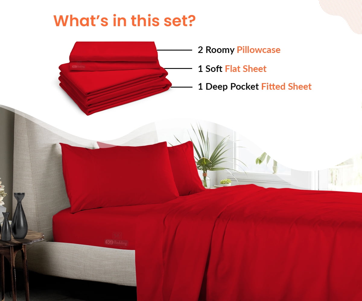 SGI Bedding Microfiber Made Bed Sheet Set Full Size Sheets Microfiber