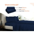 thumbnail image 1 of SGI Bedding Microfiber Made Bed Sheet Set - Split King Size Sheets 5Pc Microfiber Sheets Soft, Durable Sheets 15" Deep Navy Blue, 1 of 7