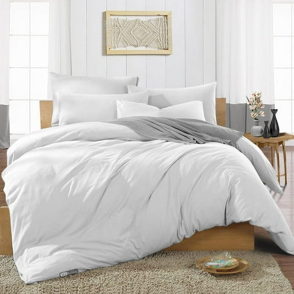 SGI Bedding Oversized King Size Duvet Covers Egyptian Cotton 1000 TC 3 Piece Set White Solid