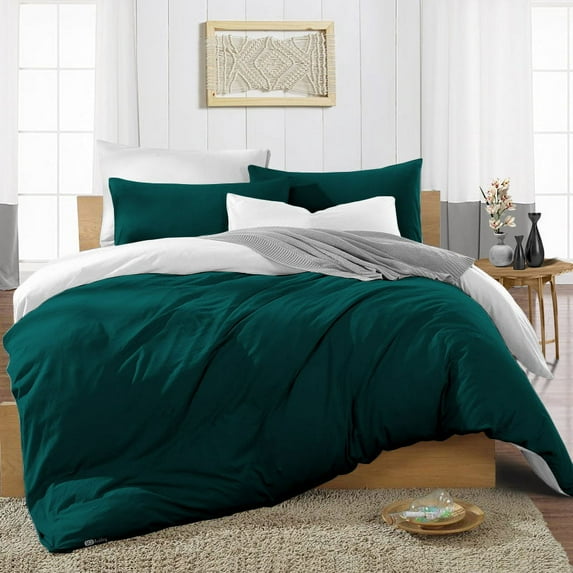 SGI Bedding Oversized King Size Duvet Covers Egyptian Cotton 1000TC 3 Piece Set Teal Reversible