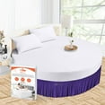 thumbnail image 1 of SGI Bedding Round Bed Skirt |Wrap Around Microfiber Bed Skirt | Fade Resistant, Wrinkle Free, Anti-static, Decorative, Extra Storage Space, Clutter-Free | 99" Diameter / 14" Drop, Purple, 1 of 8