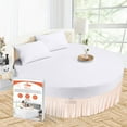 thumbnail image 1 of SGI Bedding Round Bed Skirt |Wrap Around Microfiber Bed Skirt | Fade Resistant, Wrinkle Free, Anti-static, Decorative, Extra Storage Space, Clutter-Free | 76" Diameter / 18" Drop, Peach, 1 of 8