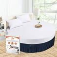 thumbnail image 1 of SGI Bedding Round Bed Skirt |Wrap Around Microfiber Bed Skirt | Fade Resistant, Wrinkle Free, Anti-static, Decorative, Extra Storage Space, Clutter-Free | 76" Diameter / 24" Drop, Navy Blue, 1 of 8