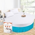 thumbnail image 1 of SGI Bedding Round Bed Skirt |Wrap Around Microfiber Bed Skirt | Fade Resistant, Wrinkle Free, Anti-static, Decorative, Extra Storage Space, Clutter-Free | 80" Diameter / 12" Drop, Turquoise Blue, 1 of 8