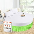 thumbnail image 1 of SGI Bedding Round Bed Skirt |Wrap Around Microfiber Bed Skirt | Fade Resistant, Wrinkle Free, Anti-static, Decorative, Extra Storage Space, Clutter-Free | 80" Diameter / 12" Drop, Parrot Green, 1 of 8