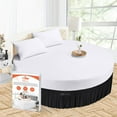 thumbnail image 1 of SGI Bedding Round Bed Skirt |Wrap Around Microfiber Bed Skirt | Fade Resistant, Wrinkle Free, Anti-static, Decorative, Extra Storage Space, Clutter-Free | 80" Diameter / 14" Drop, Black, 1 of 8