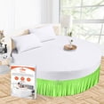 thumbnail image 1 of SGI Bedding Round Bed Skirt |Wrap Around Microfiber Bed Skirt | Fade Resistant, Wrinkle Free, Anti-static, Decorative, Extra Storage Space, Clutter-Free | 80" Diameter / 24" Drop, Parrot Green, 1 of 8