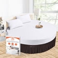 thumbnail image 1 of SGI Bedding Round Bed Skirt |Wrap Around Microfiber Bed Skirt | Fade Resistant, Wrinkle Free, Anti-static, Decorative, Extra Storage Space, Clutter-Free | 84" Diameter / 12" Drop, Chocolate, 1 of 8