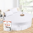thumbnail image 1 of SGI Bedding Round Bed Skirt |Wrap Around Microfiber Bed Skirt | Fade Resistant, Wrinkle Free, Anti-static, Decorative, Extra Storage Space, Clutter-Free | 87" Diameter / 12" Drop, White, 1 of 8