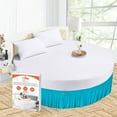 thumbnail image 1 of SGI Bedding Round Bed Skirt |Wrap Around Microfiber Bed Skirt | Fade Resistant, Wrinkle Free, Anti-static, Decorative, Extra Storage Space, Clutter-Free | 87" Diameter / 12" Drop, Turquoise Blue, 1 of 8