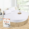 thumbnail image 1 of SGI Bedding Round Bed Skirt |Wrap Around Microfiber Bed Skirt | Fade Resistant, Wrinkle Free, Anti-static, Decorative, Extra Storage Space, Clutter-Free | 87" Diameter / 12" Drop, Taupe, 1 of 8