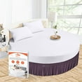 thumbnail image 1 of SGI Bedding Round Bed Skirt |Wrap Around Microfiber Bed Skirt | Fade Resistant, Wrinkle Free, Anti-static, Decorative, Extra Storage Space, Clutter-Free | 87" Diameter / 14" Drop, Plum, 1 of 8