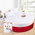 thumbnail image 1 of SGI Bedding Round Bed Skirt |Wrap Around Microfiber Bed Skirt | Fade Resistant, Wrinkle Free, Anti-static, Decorative, Extra Storage Space, Clutter-Free | 96" Diameter / 12" Drop, Blood Red, 1 of 8
