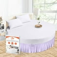 thumbnail image 1 of SGI Bedding Round Bed Skirt |Wrap Around Microfiber Bed Skirt | Fade Resistant, Wrinkle Free, Anti-static, Decorative, Extra Storage Space, Clutter-Free | 96" Diameter / 16" Drop, Lilac, 1 of 8