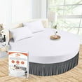 thumbnail image 1 of SGI Bedding Round Bed Skirt |Wrap Around Microfiber Bed Skirt | Fade Resistant, Wrinkle Free, Anti-static, Decorative, Extra Storage Space, Clutter-Free | 96" Diameter / 16" Drop, Dark Gray, 1 of 8