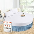 thumbnail image 1 of SGI Bedding Round Bed Skirt |Wrap Around Microfiber Bed Skirt | Fade Resistant, Wrinkle Free, Anti-static, Decorative, Extra Storage Space, Clutter-Free | 99" Diameter / 16" Drop, Mediterranean Blue, 1 of 8