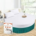 thumbnail image 1 of SGI Bedding Round Bed Skirt |Wrap Around Microfiber Bed Skirt | Fade Resistant, Wrinkle Free, Anti-static, Decorative, Extra Storage Space, Clutter-Free | 99" Diameter / 16" Drop, Teal, 1 of 8