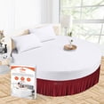 thumbnail image 1 of SGI Bedding Round Bed Skirt |Wrap Around Microfiber Bed Skirt | Fade Resistant, Wrinkle Free, Anti-static, Decorative, Extra Storage Space, Clutter-Free | 99" Diameter / 18" Drop, Burgundy, 1 of 8