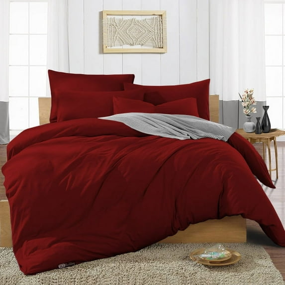 SGI Bedding Twin XL Size Duvet Covers Egyptian Cotton 1000 TC 3 Piece Set Burgundy Solid