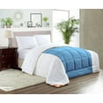 thumbnail image 1 of SGI California King Contrast Comforter Set Microfiber Fill 3 Piece Mediterranean Blue, 1 of 1