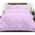 thumbnail image 1 of SGI Full Diamond Ruffle Comforter Set Microfiber 3 Piece Lilac, 1 of 5