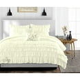 thumbnail image 1 of SGI Full Multi Ruffle Comforter Set Microfiber Ivory 3 Piece, 1 of 5