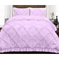 thumbnail image 1 of SGI King Diamond Ruffle Comforter Set Microfiber 3 Piece Lilac, 1 of 5