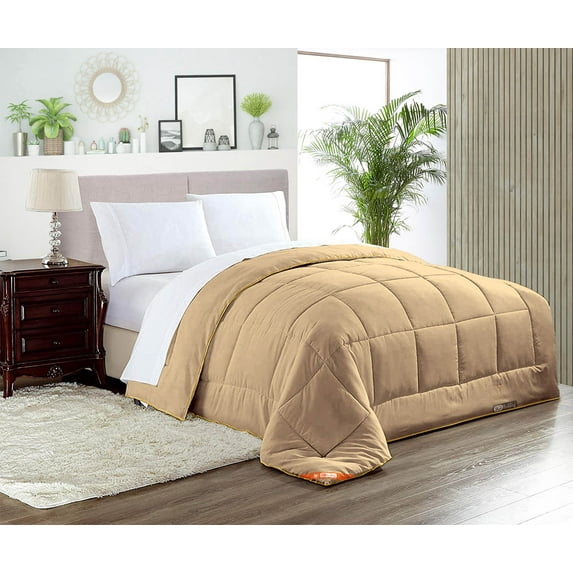 SGI Microfiber Comforter Set Alaskan King Size Taupe Solid 3 Piece