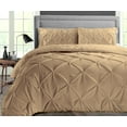 thumbnail image 1 of SGI Microfiber Comforter Set King Size Taupe Pinch 3 Piece, 1 of 5