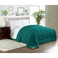 thumbnail image 1 of SGI Microfiber Comforter Set Super King Plus Size Teal Solid 3 Piece, 1 of 5
