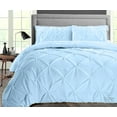 thumbnail image 1 of SGI Microfiber Comforter Set Super King Size Light Blue Pinch 3 Piece, 1 of 5