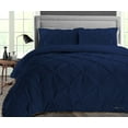 thumbnail image 1 of SGI Microfiber Comforter Set Twin XL Size Navy Blue Pinch 3 Piece, 1 of 5
