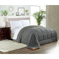 thumbnail image 1 of SGI Microfiber Comforter Set Wyoming King Size Dark Gray Solid 3 Piece, 1 of 5