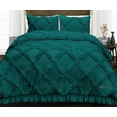 thumbnail image 1 of SGI Oversized /Palatial King Diamond Ruffle Comforter Set Microfiber 3 Piece Teal, 1 of 5