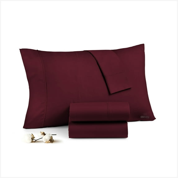SGI Pillow Case Wine Solid 600 TC Queen Pillowcase 2 Piece