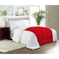 thumbnail image 1 of SGI Queen Contrast Comforter Set Microfiber Fill 3 Piece Blood Red, 1 of 5