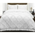 thumbnail image 1 of SGI Queen Diamond Ruffle Comforter Set Microfiber 3 Piece White, 1 of 5