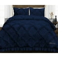 thumbnail image 1 of SGI Super King Plus Diamond Ruffle Comforter Set Microfiber 3 Piece Navy Blue, 1 of 5