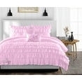 thumbnail image 1 of SGI Super King Plus Multi Ruffle Comforter Set Microfiber Pink 3 Piece, 1 of 5