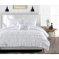thumbnail image 1 of SGI Twin Multi Ruffle Comforter Set Microfiber White 3 Piece, 1 of 5