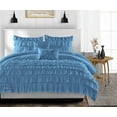thumbnail image 1 of SGI Wyoming King Multi Ruffle Comforter Set Microfiber Mediterranean Blue 3 Piece, 1 of 5