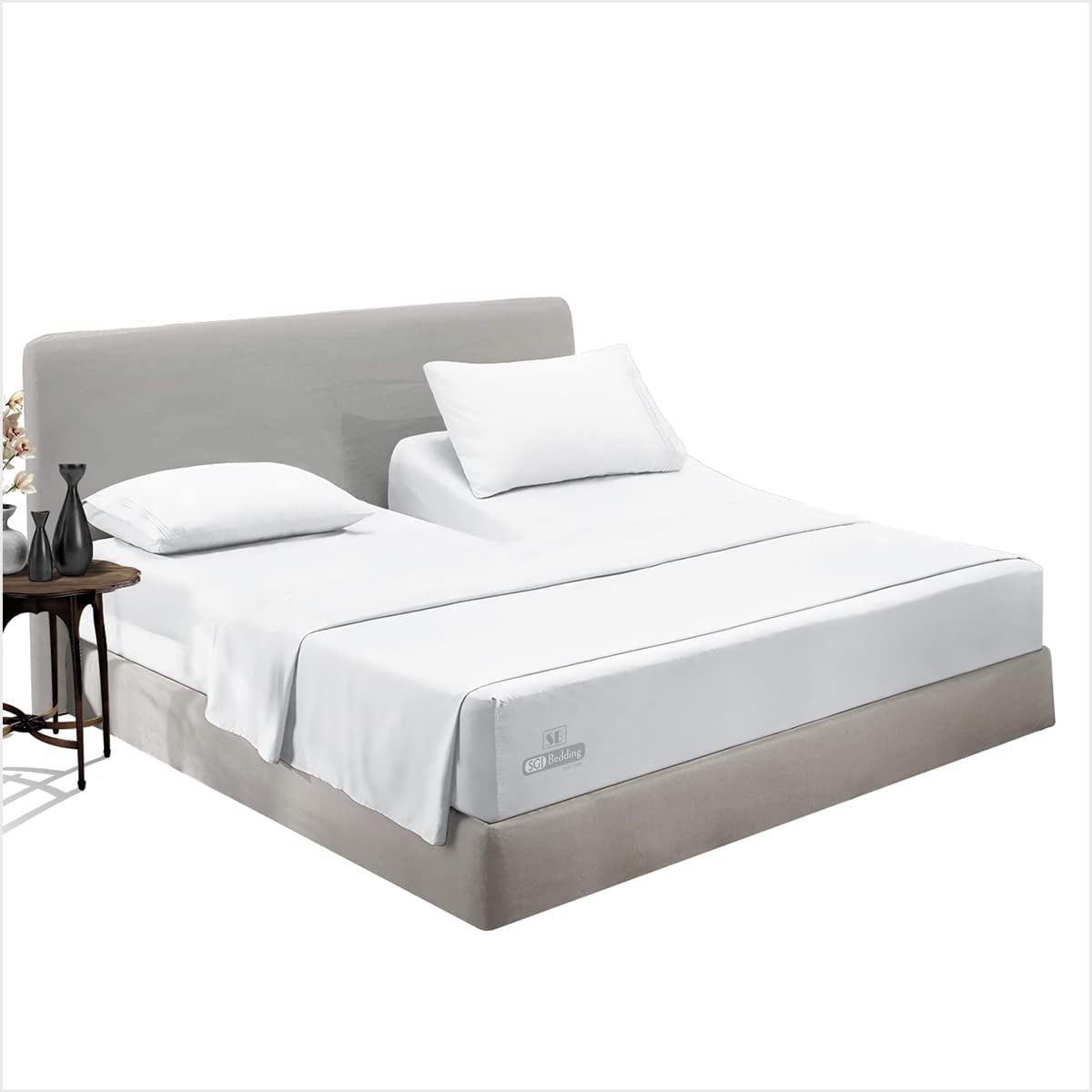 SGI bedding Top Split YPF5 King Flex Head Sheet for Sleep Number Beds 1800 Threads 4 Piece Bed