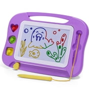 SGILE Toddler Toys for Kids, Large Magnetic Drawing Board for Birthday Gift, Toys for 1 2 3 4 Year Old Girls Boys, Etch & Sketch Pad with 4 Stamps, Learning and Educational, 16  13 in, Purple
